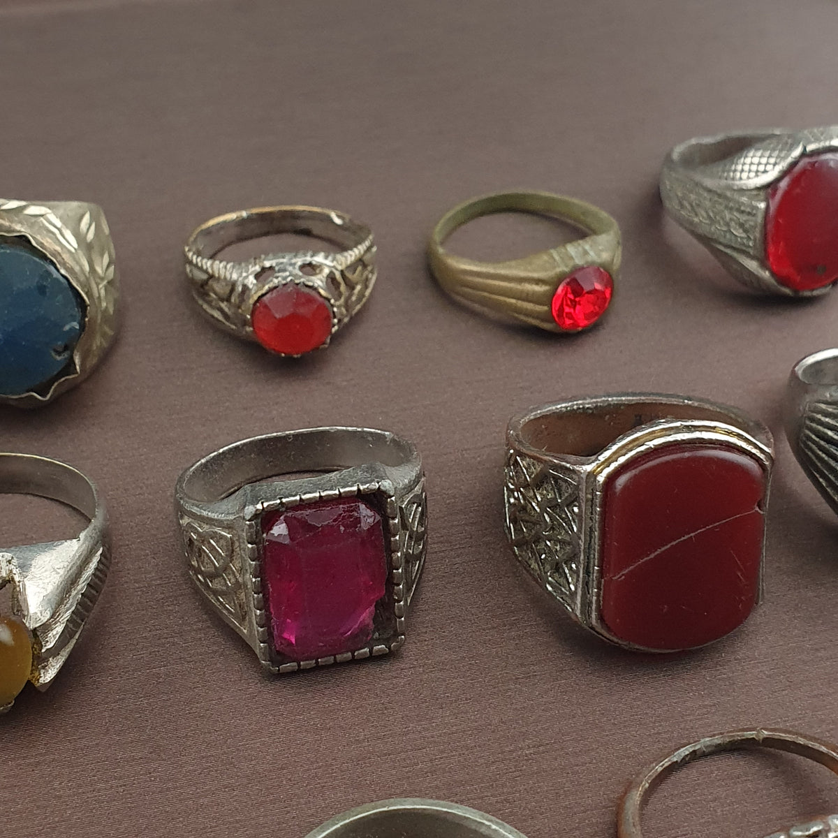 Collectible Antique Brass Rings 15 Mixed Vintage Handmade Designs