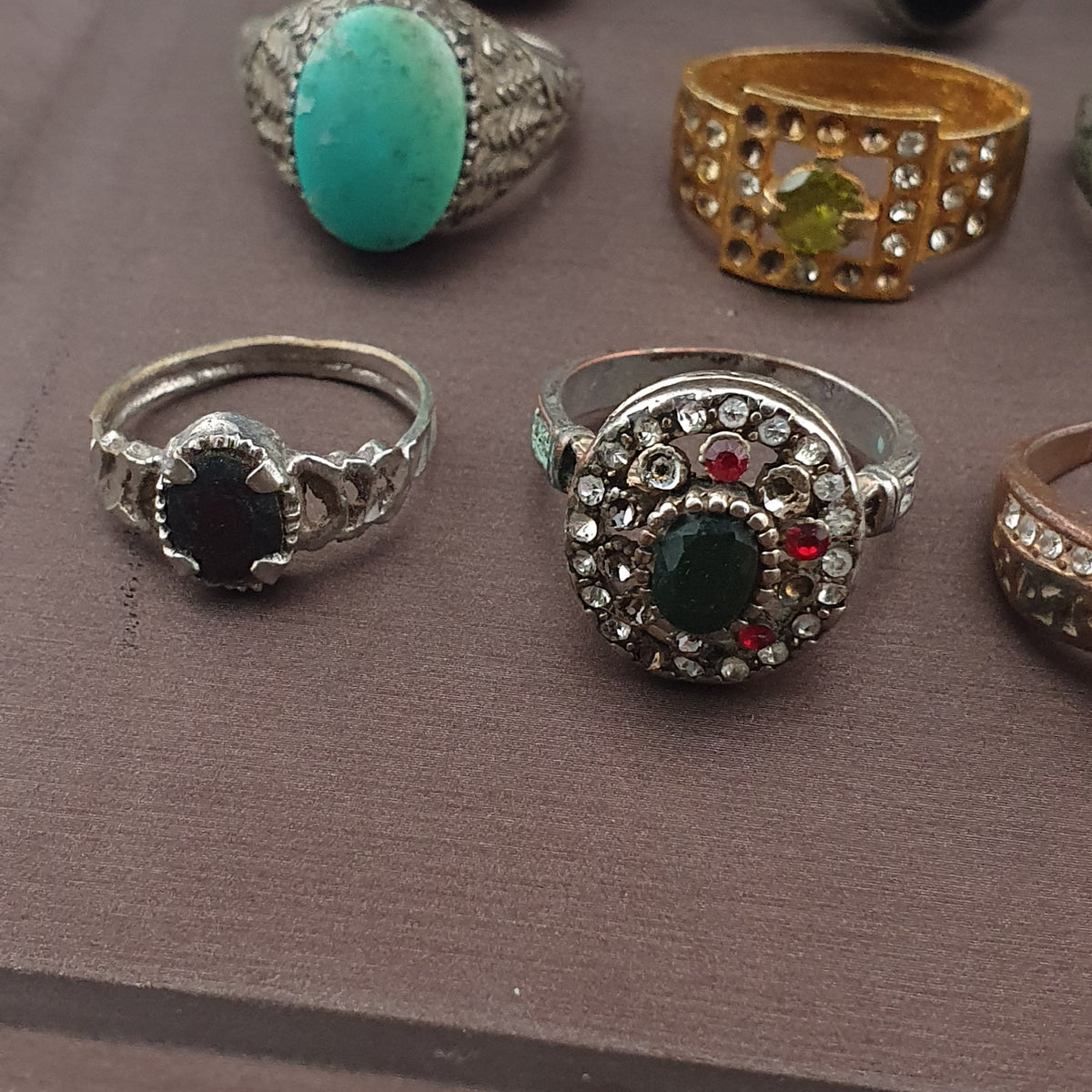 Antique Brass Ring Collection Lot of 15 Handmade Mixed Rings