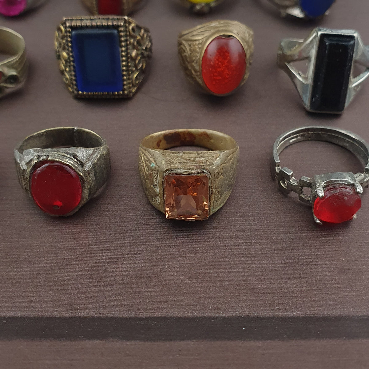 Handmade Brass Rings Lot of 15 Vintage Ancient Style Mixed Designs
