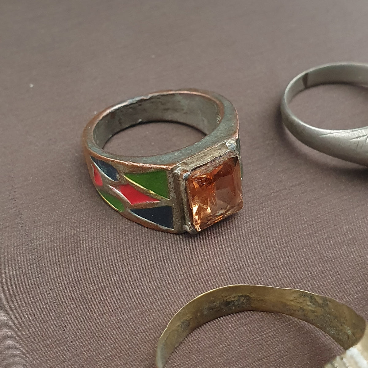 Handmade Brass Rings Lot of 15 Vintage Ancient Style Mixed Designs