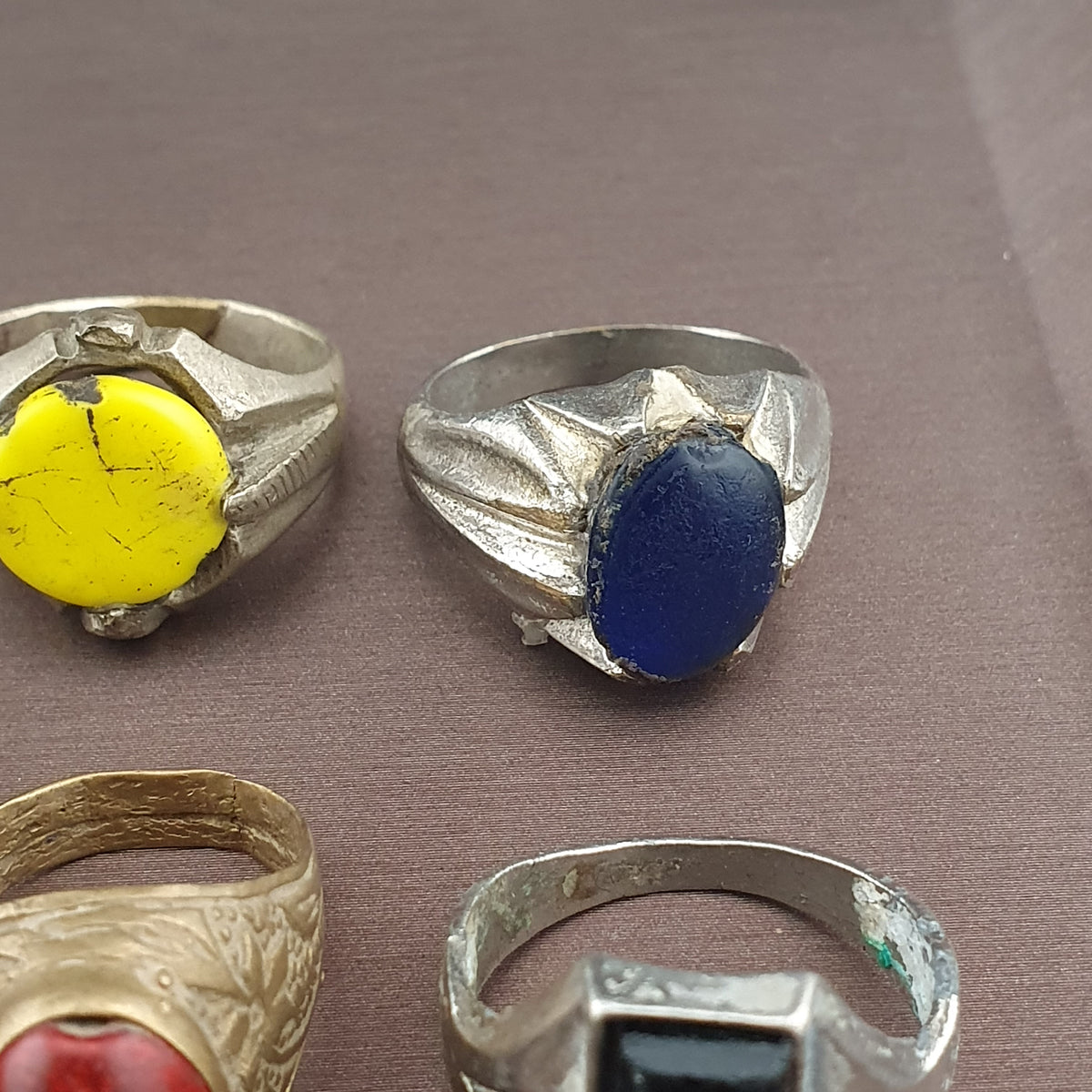 Handmade Brass Rings Lot of 15 Vintage Ancient Style Mixed Designs