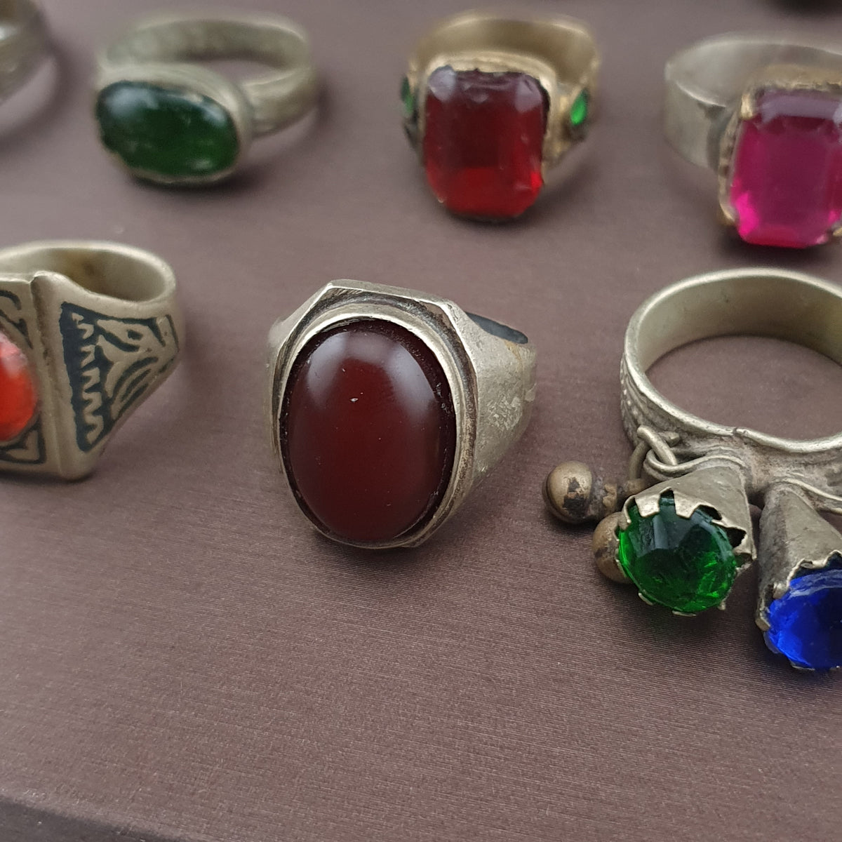 Lot of 15 Handmade Brass Rings  Ancient Style Mixed Vintage Jewelry