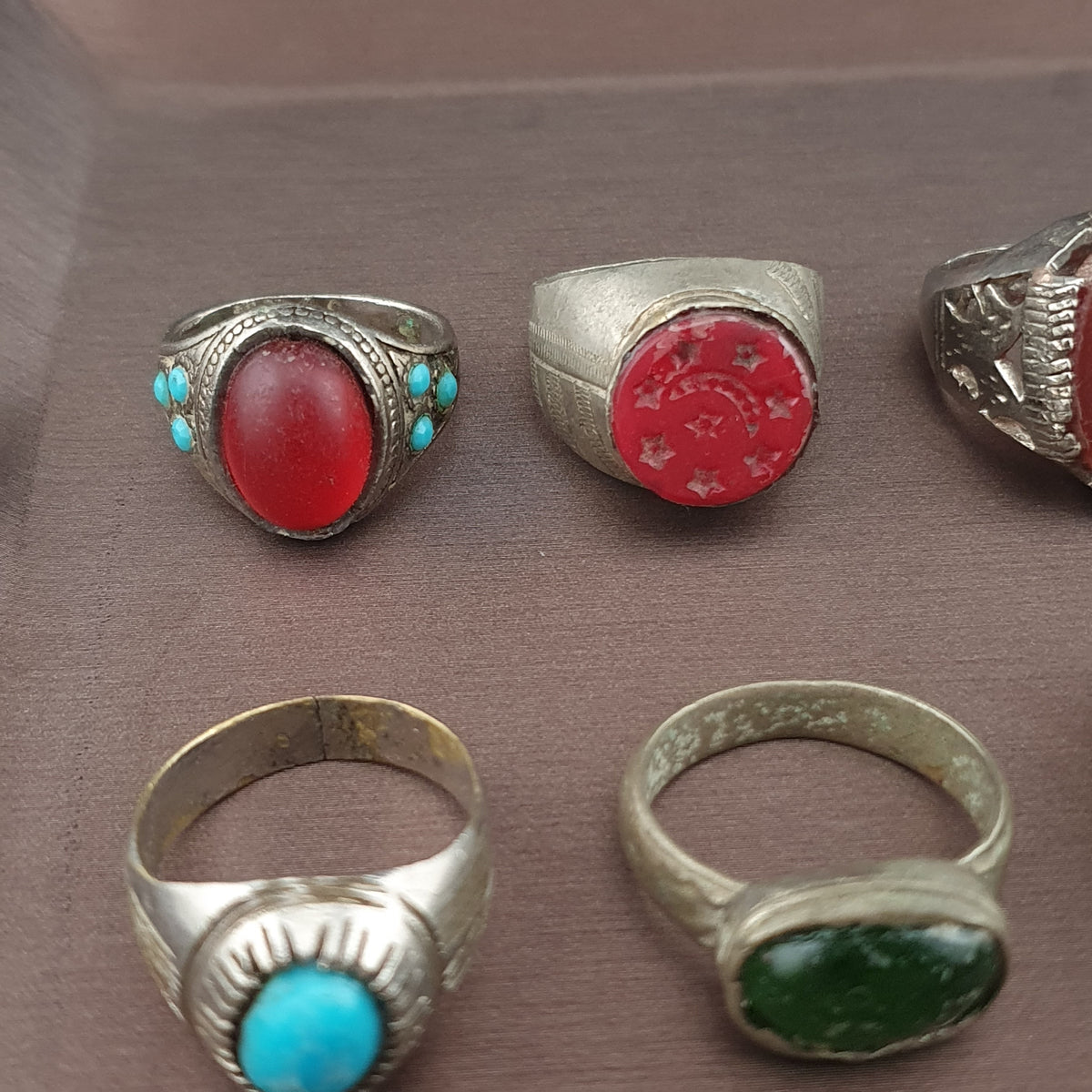 Lot of 15 Handmade Brass Rings  Ancient Style Mixed Vintage Jewelry
