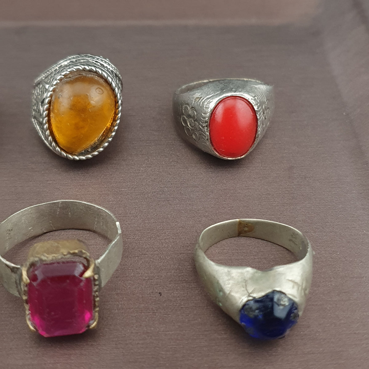 Lot of 15 Handmade Brass Rings  Ancient Style Mixed Vintage Jewelry