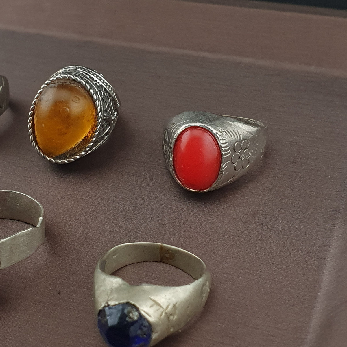 Lot of 15 Handmade Brass Rings  Ancient Style Mixed Vintage Jewelry