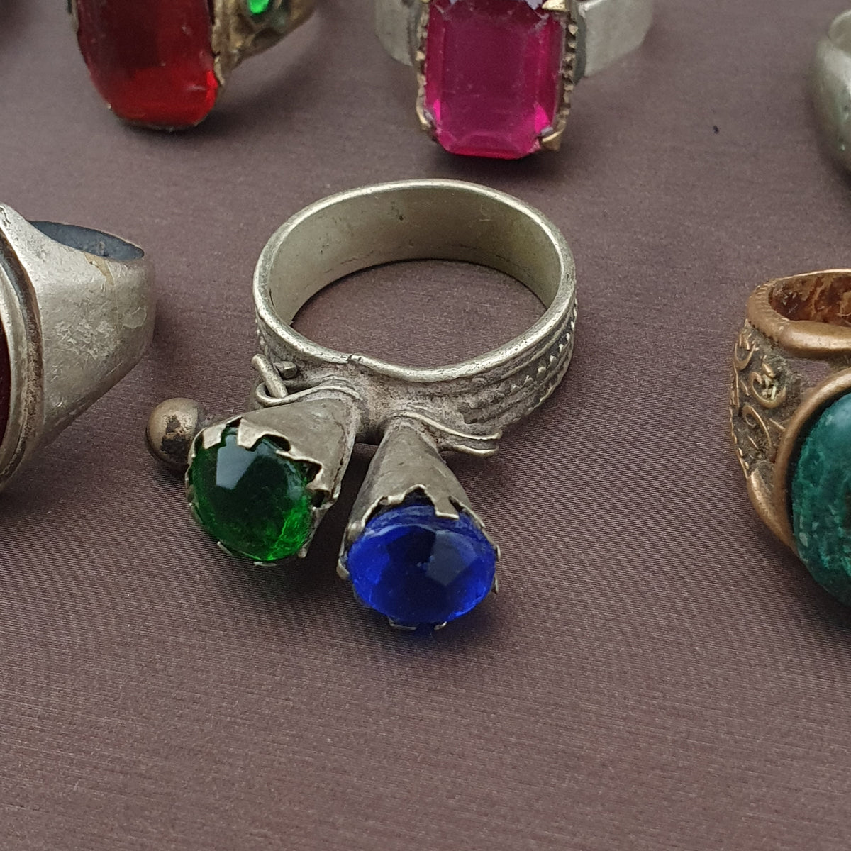 Lot of 15 Handmade Brass Rings  Ancient Style Mixed Vintage Jewelry