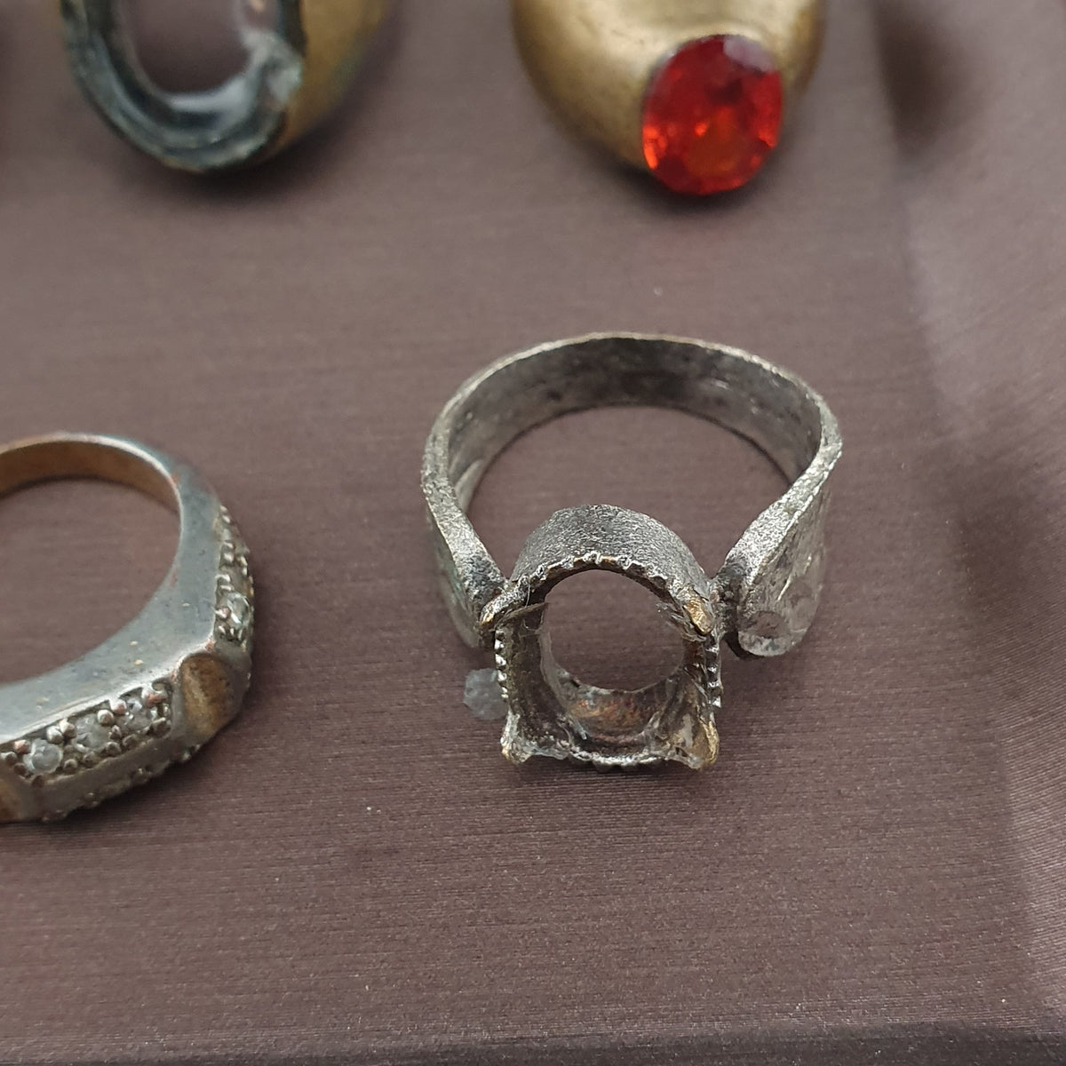 Lot of 24 Antique Rings  Mixed Brass Damaged Antique Style Ring Collection