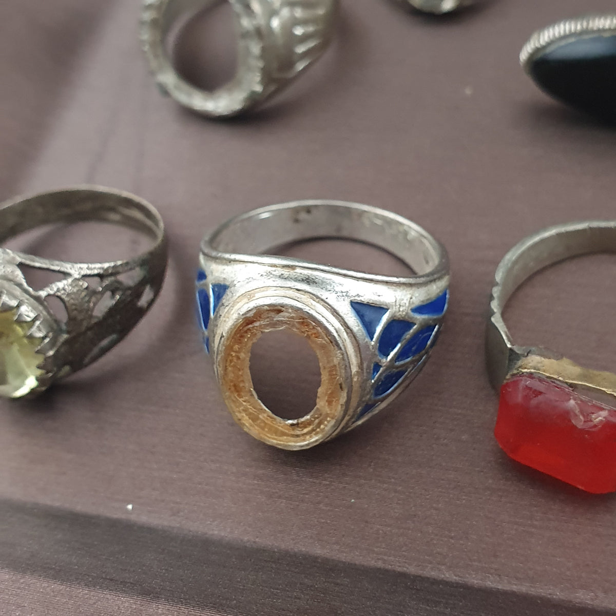 Lot of 24 Antique Rings  Mixed Brass Damaged Antique Style Ring Collection