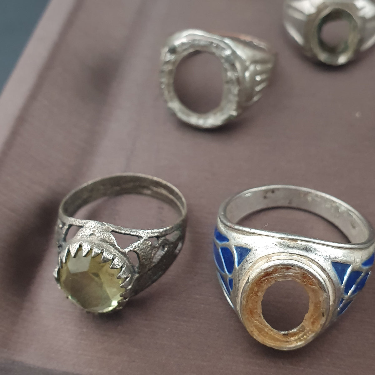 Lot of 24 Antique Rings  Mixed Brass Damaged Antique Style Ring Collection