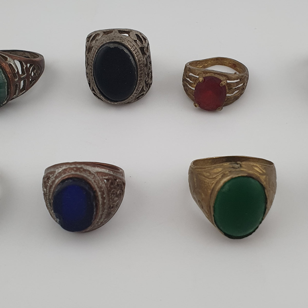 15 Vintage Rings Mixed Lot  Antique Brass Collectible Jewelry