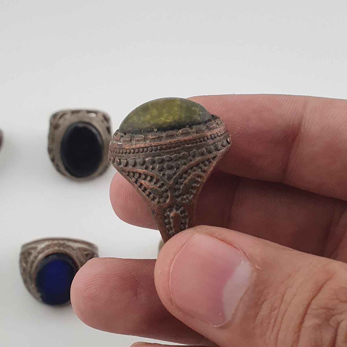15 Vintage Rings Mixed Lot  Antique Brass Collectible Jewelry