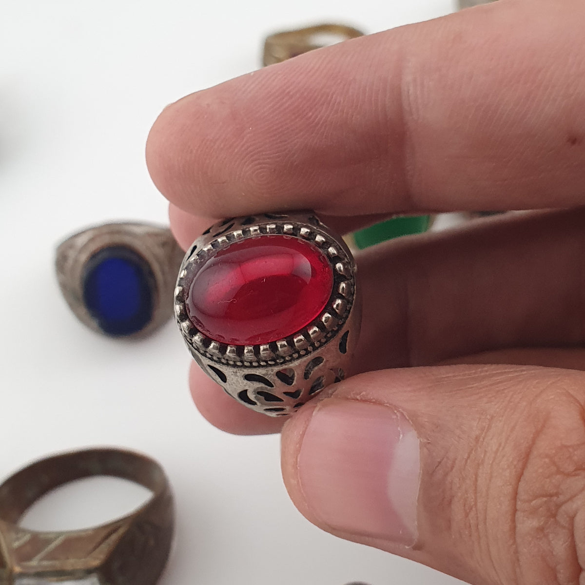 15 Vintage Rings Mixed Lot  Antique Brass Collectible Jewelry