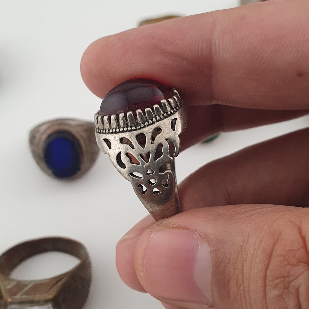 15 Vintage Rings Mixed Lot  Antique Brass Collectible Jewelry