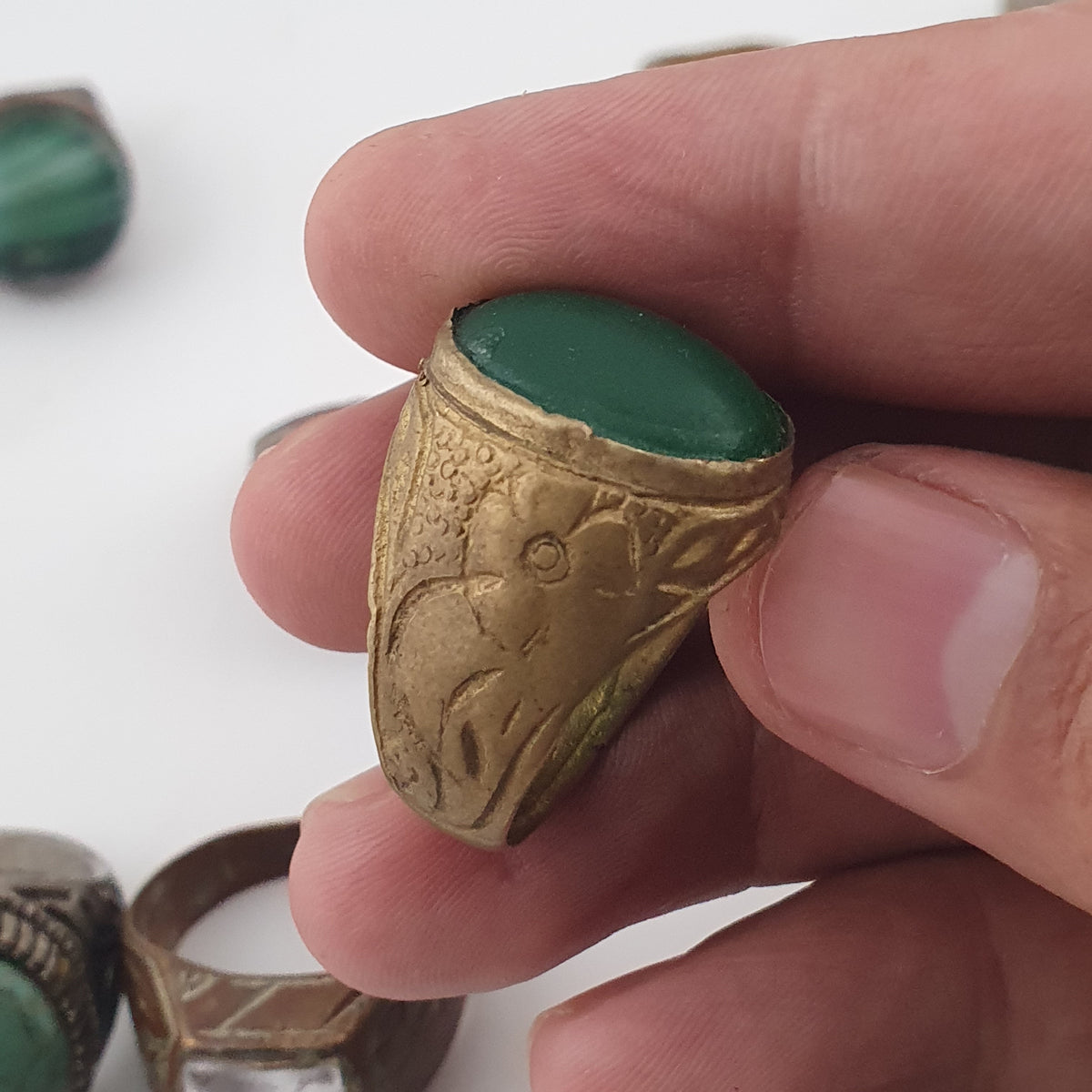 15 Vintage Rings Mixed Lot  Antique Brass Collectible Jewelry