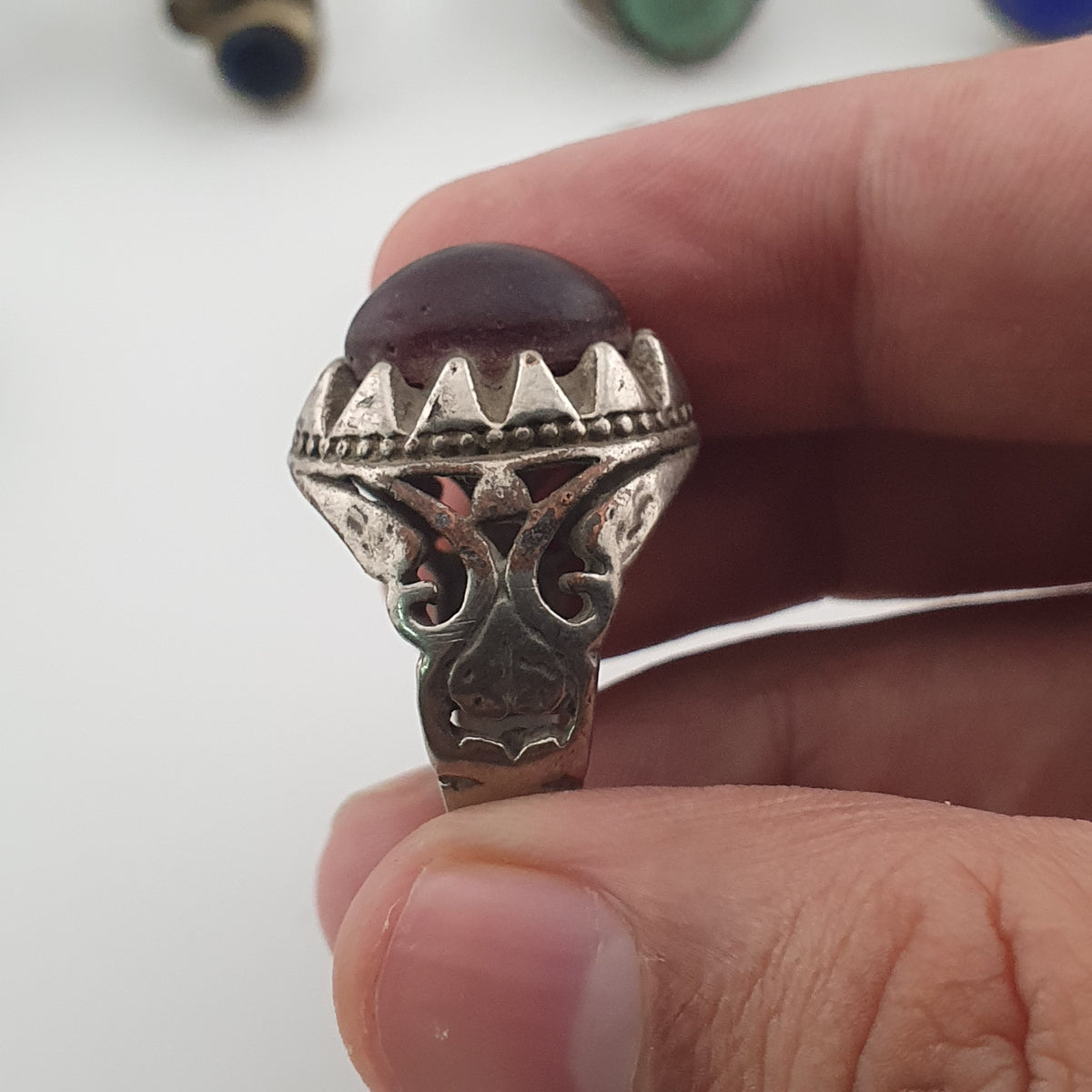 Antique Ring Collection Lot of 15 Mixed Brass & Stone,Glass Antique Style Rings