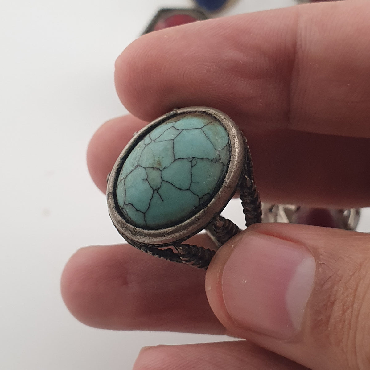 Antique Ring Collection Lot of 15 Mixed Brass & Stone,Glass Antique Style Rings