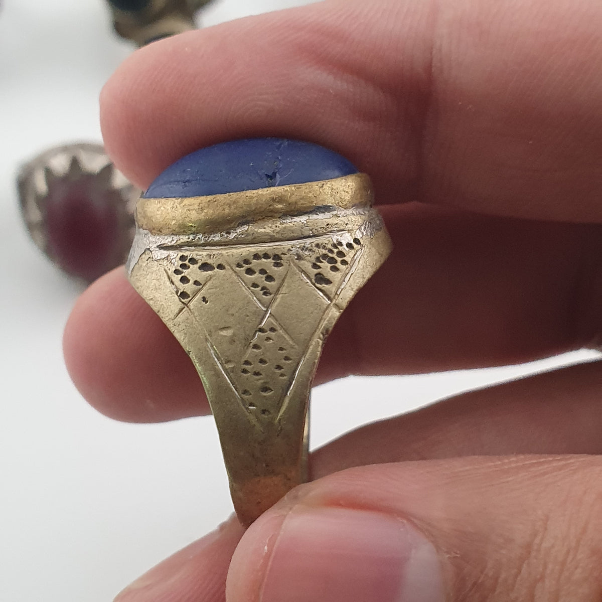 Antique Ring Collection Lot of 15 Mixed Brass & Stone,Glass Antique Style Rings