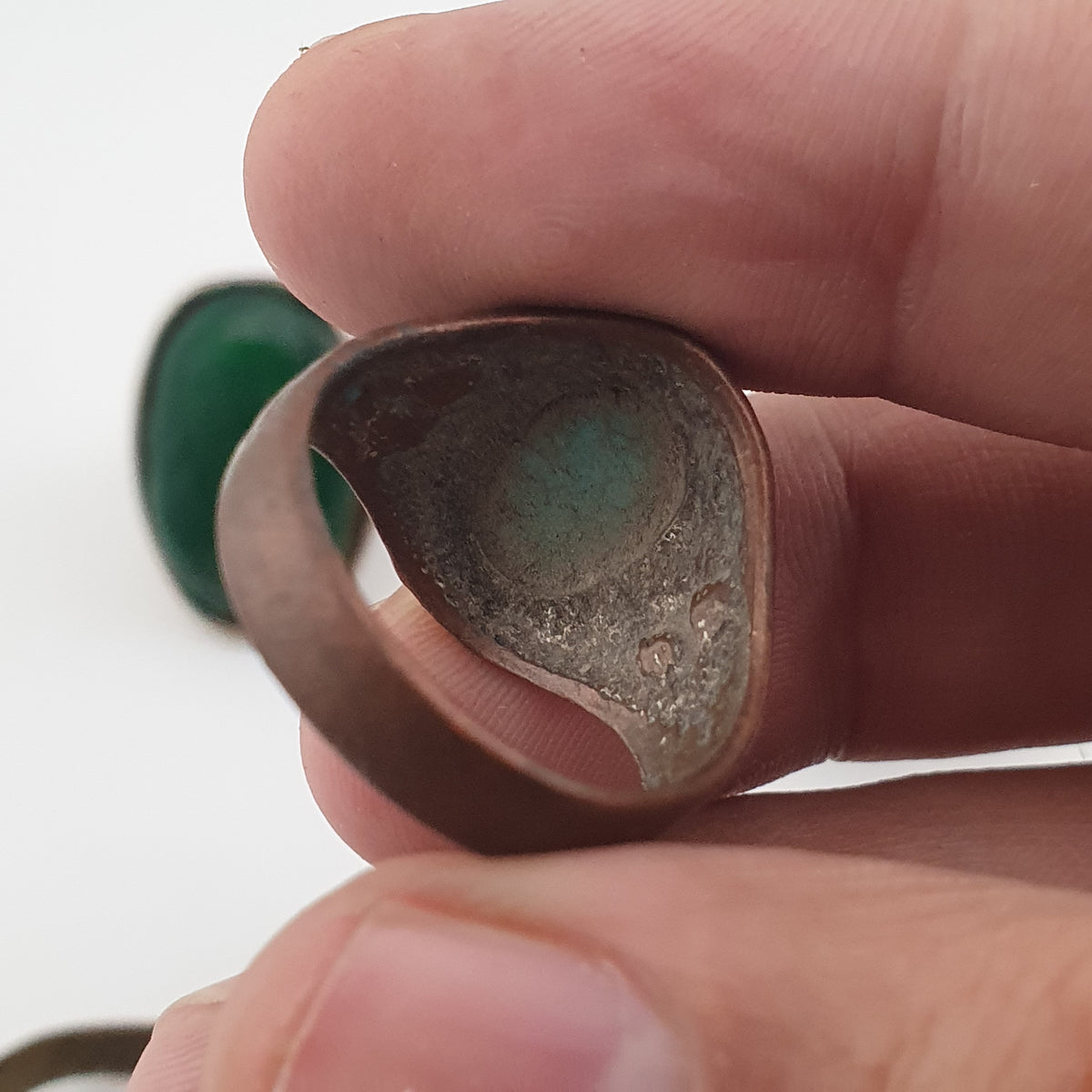 Antique Ring Collection Lot of 15 Brass Stone & Glass Rings