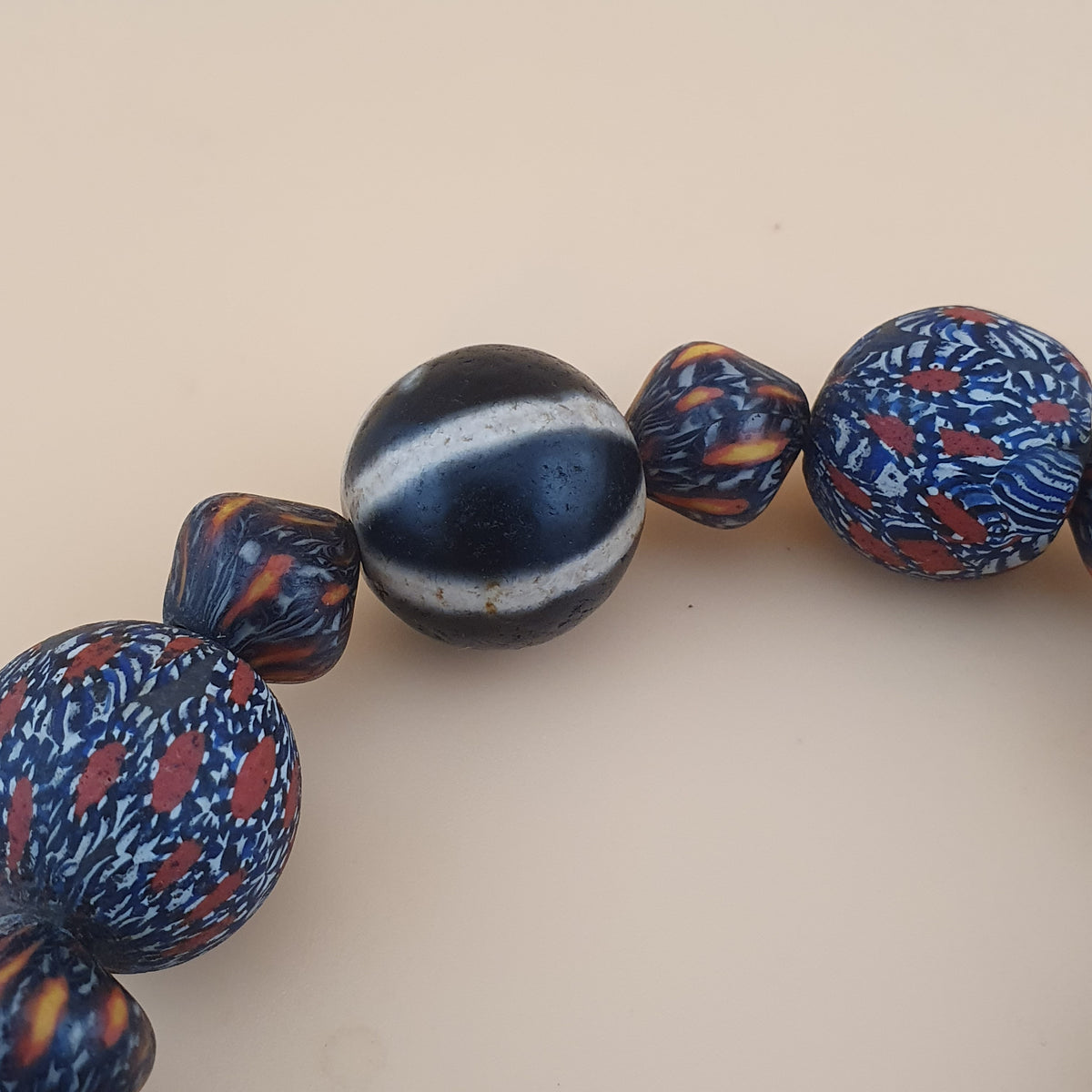 Antique Venetian Style Gabri Eyes & Melon Desgin Himalayan Tibetan Dzi Beads Bracelets