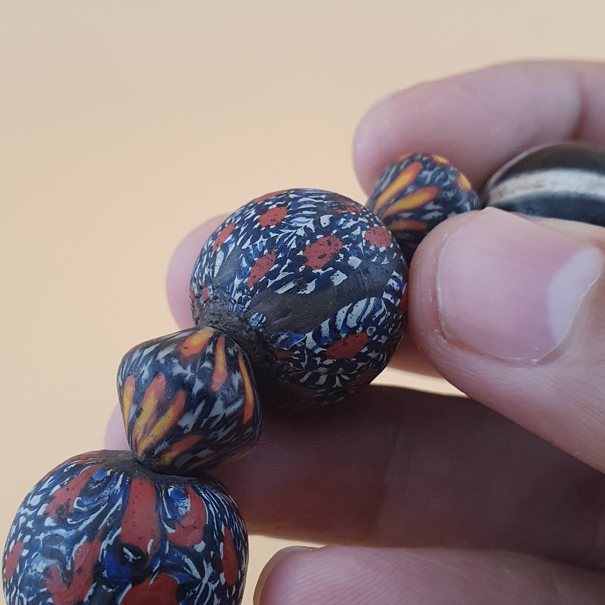 Antique Venetian Style Gabri Eyes & Melon Desgin Himalayan Tibetan Dzi Beads Bracelets