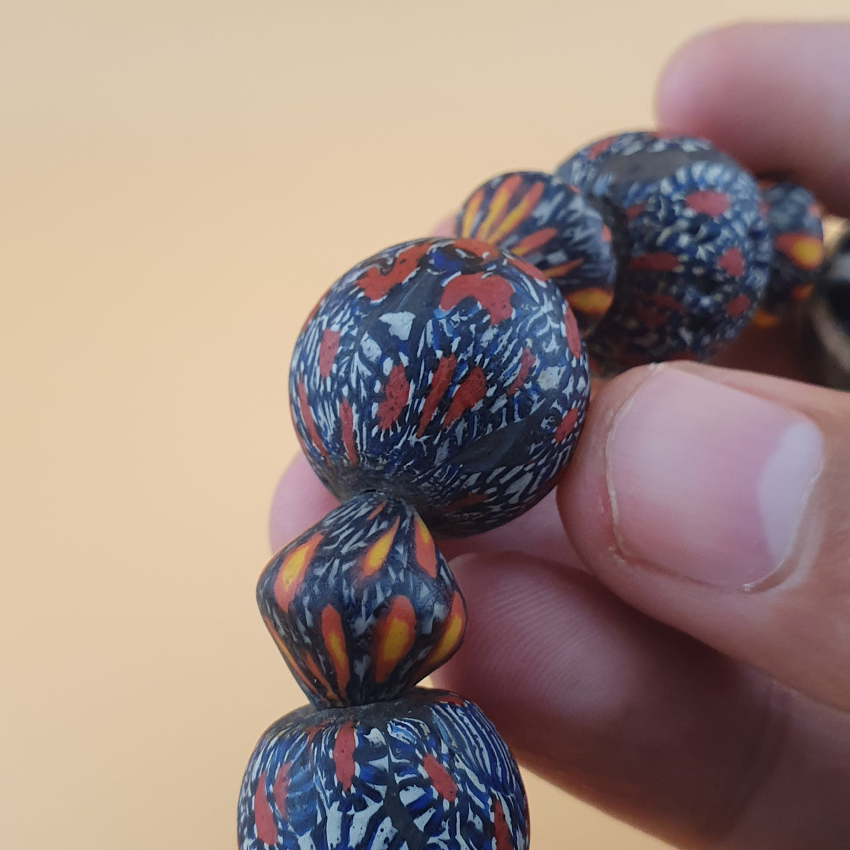 Antique Venetian Style Gabri Eyes & Melon Desgin Himalayan Tibetan Dzi Beads Bracelets