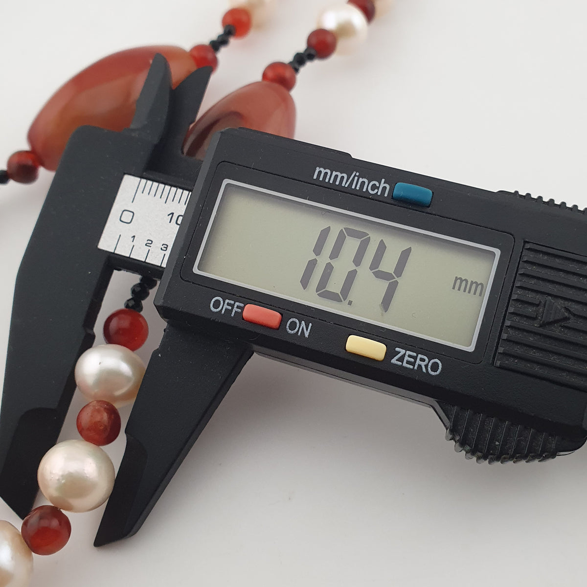 Vintage African Carnelian & Fresh Water Authentic Pearl Necklace