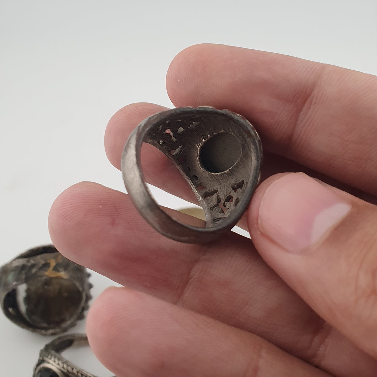 Antique Style Ring Collection 15 Mixed Brass, Glass & Stone Rings