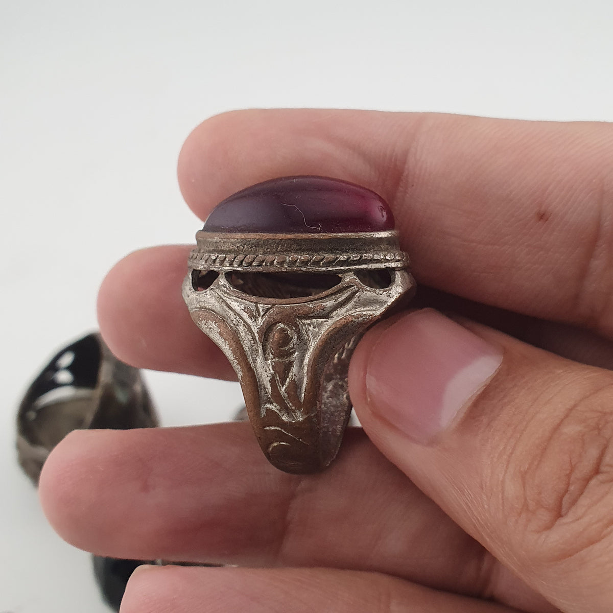 Antique Style Ring Collection 15 Mixed Brass, Glass & Stone Rings