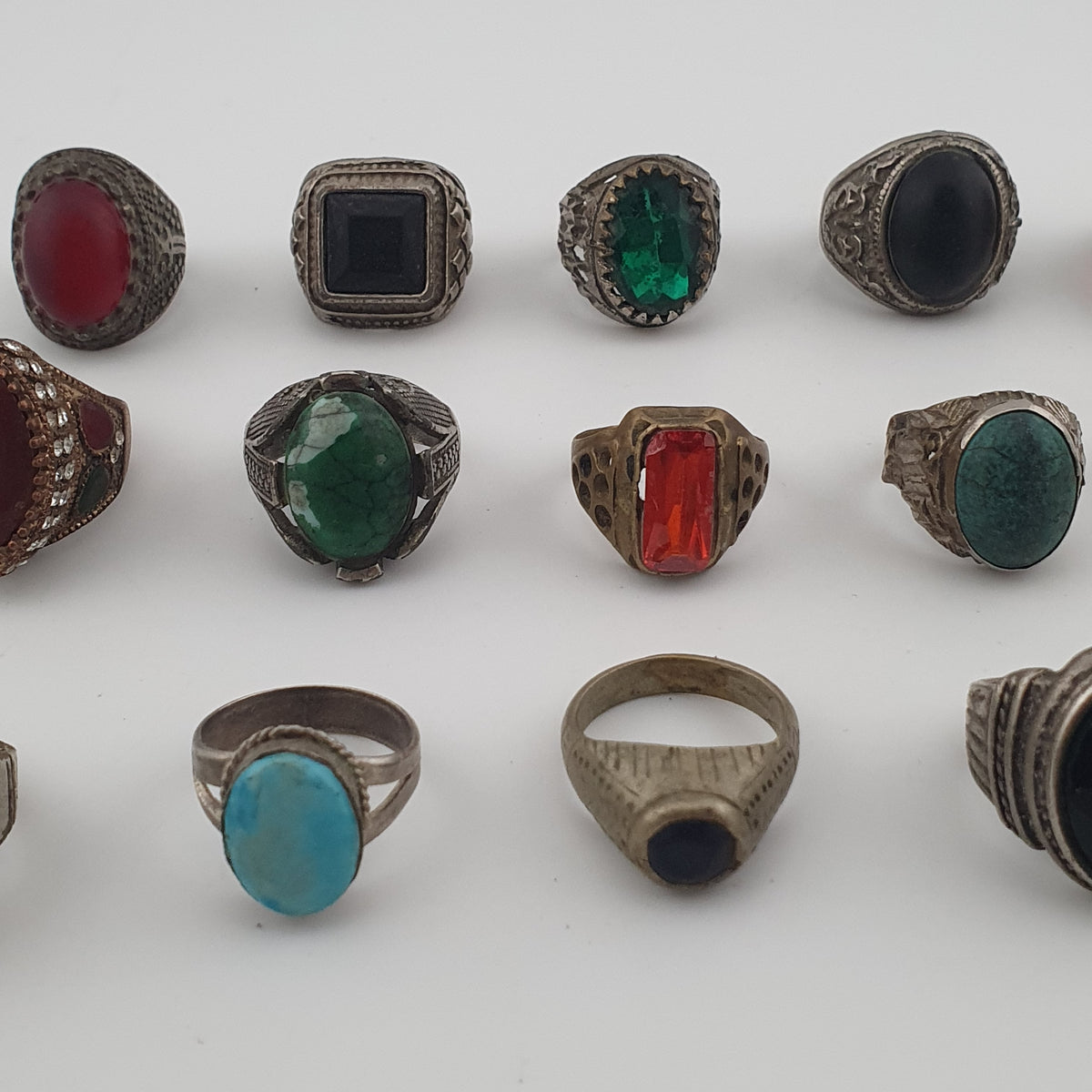 Ancient Inspired Brass Rings Set of 15 Collectible Jewellery Pieces