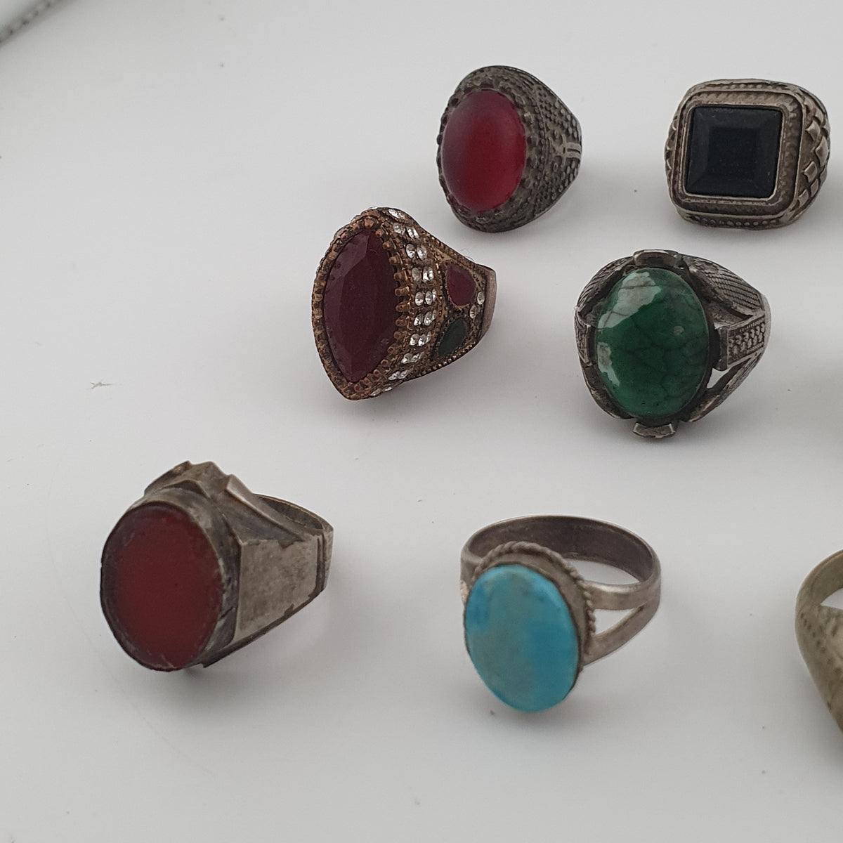 Ancient Inspired Brass Rings Set of 15 Collectible Jewellery Pieces