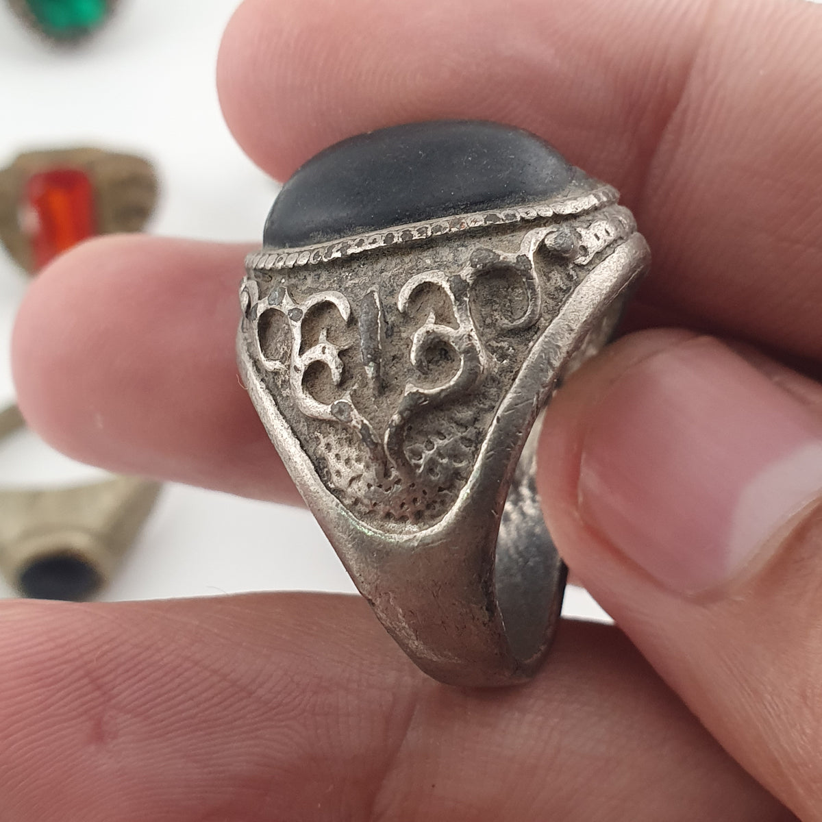 Ancient Inspired Brass Rings Set of 15 Collectible Jewellery Pieces