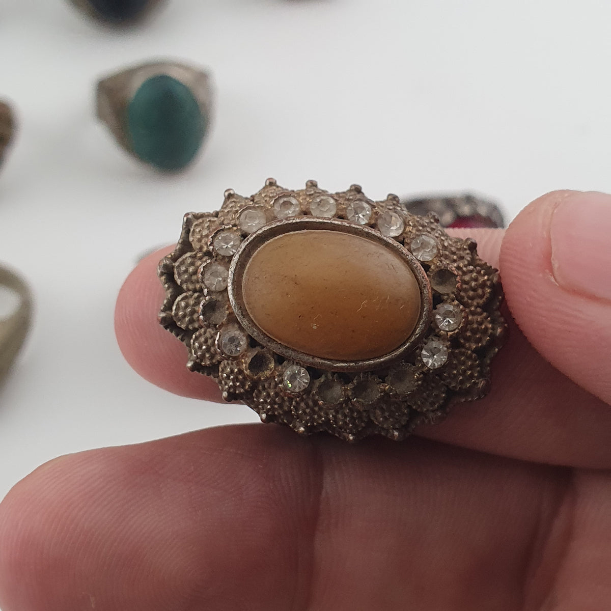 Ancient Inspired Brass Rings Set of 15 Collectible Jewellery Pieces
