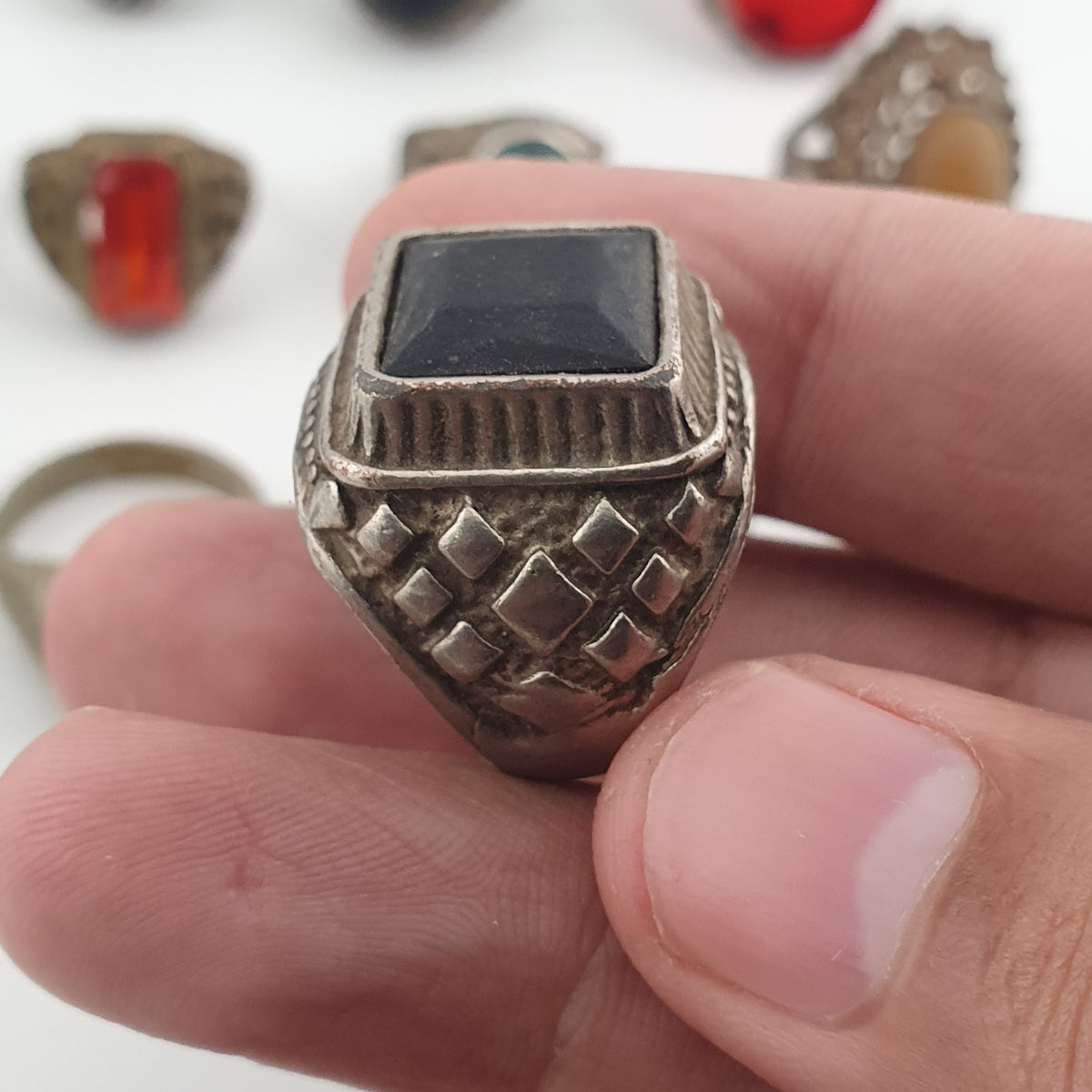 Ancient Inspired Brass Rings Set of 15 Collectible Jewellery Pieces