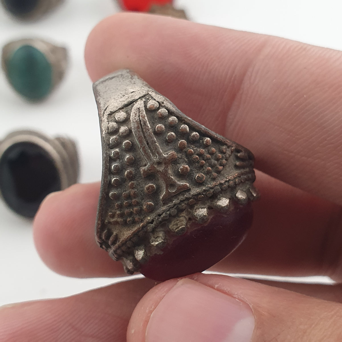 Ancient Inspired Brass Rings Set of 15 Collectible Jewellery Pieces
