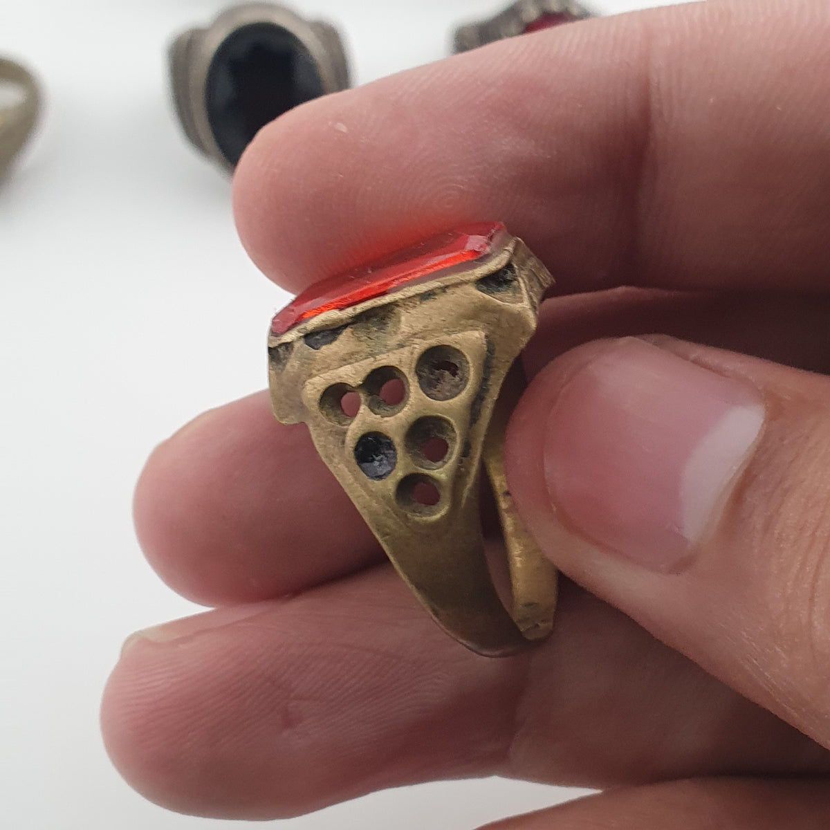 Ancient Inspired Brass Rings Set of 15 Collectible Jewellery Pieces