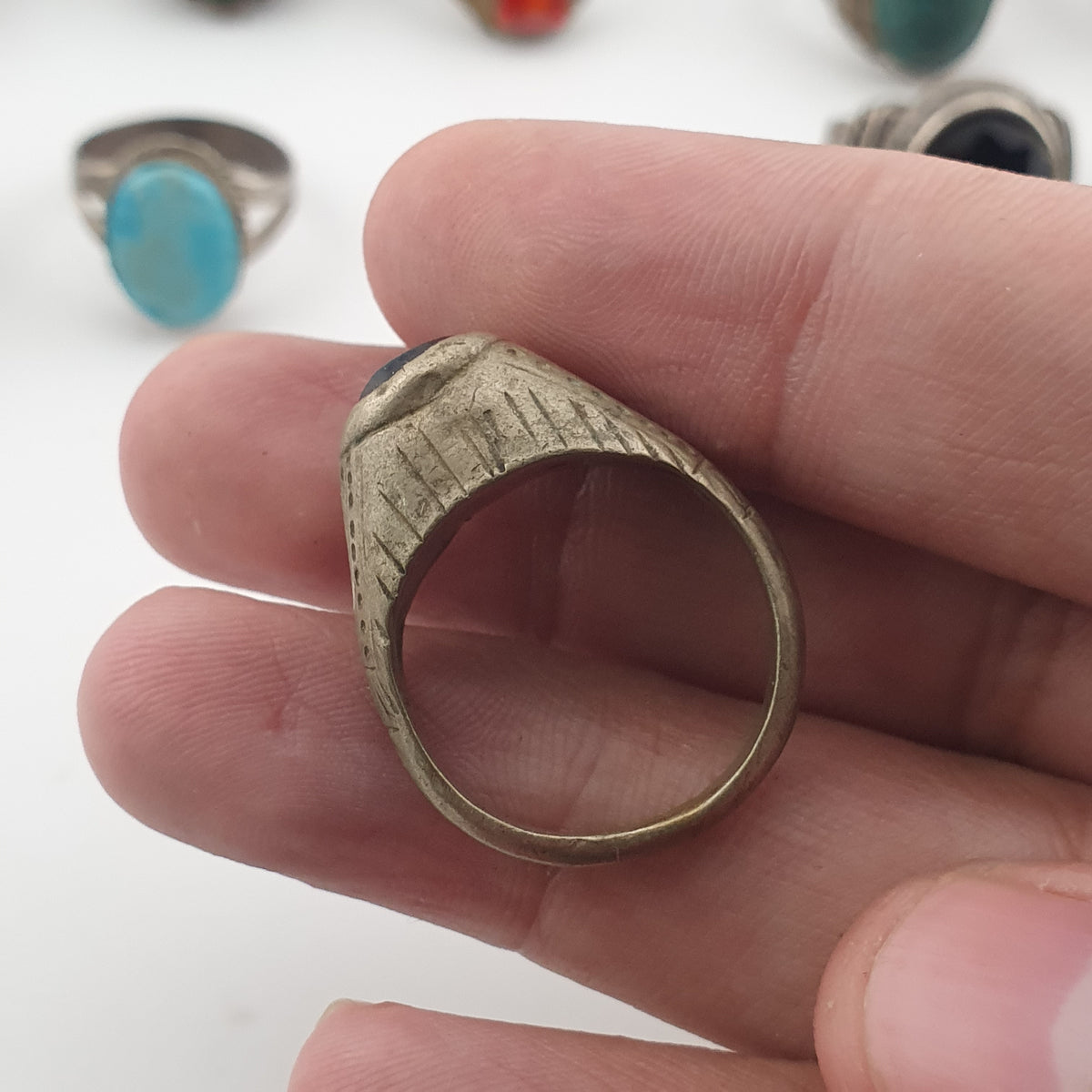 Ancient Inspired Brass Rings Set of 15 Collectible Jewellery Pieces