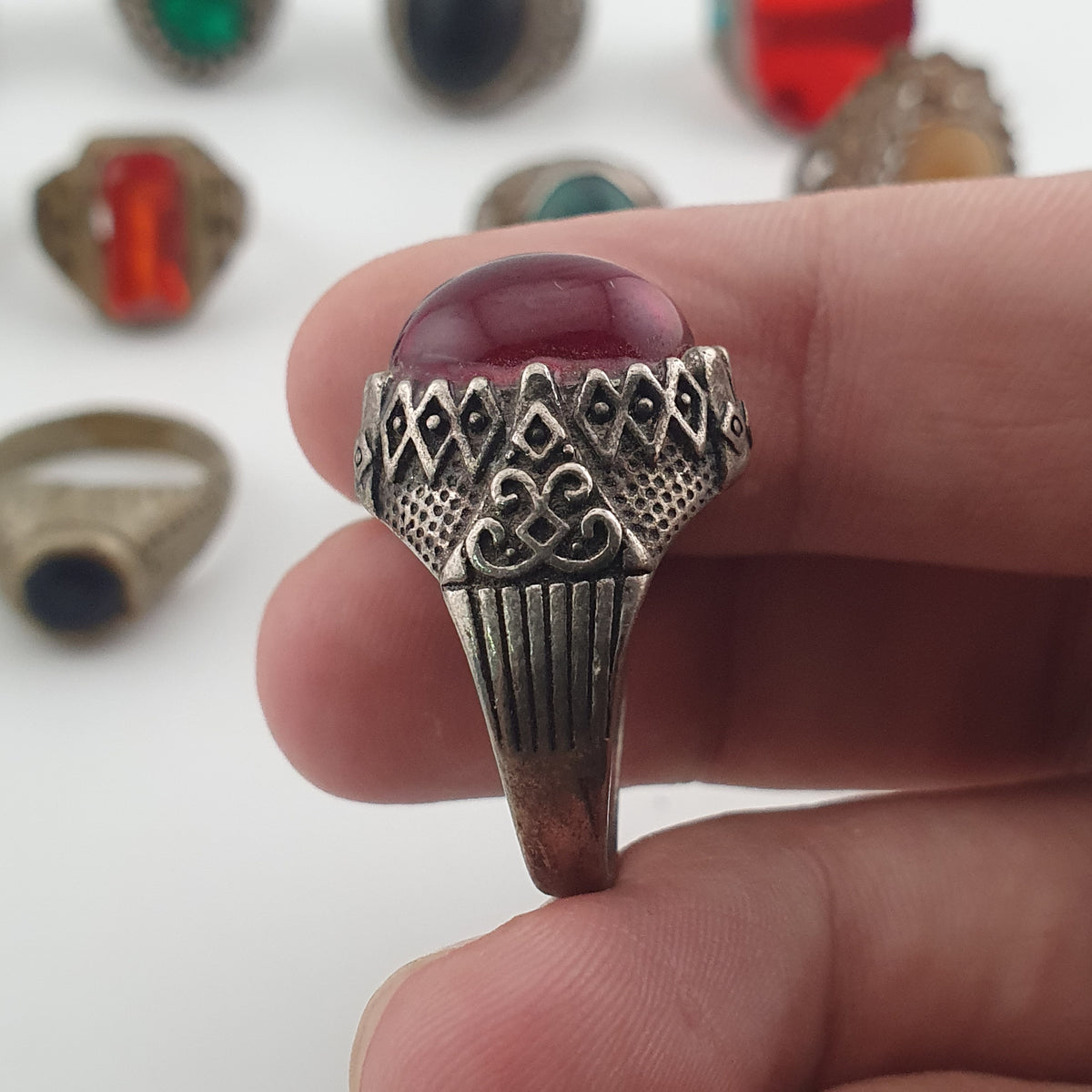 Ancient Inspired Brass Rings Set of 15 Collectible Jewellery Pieces