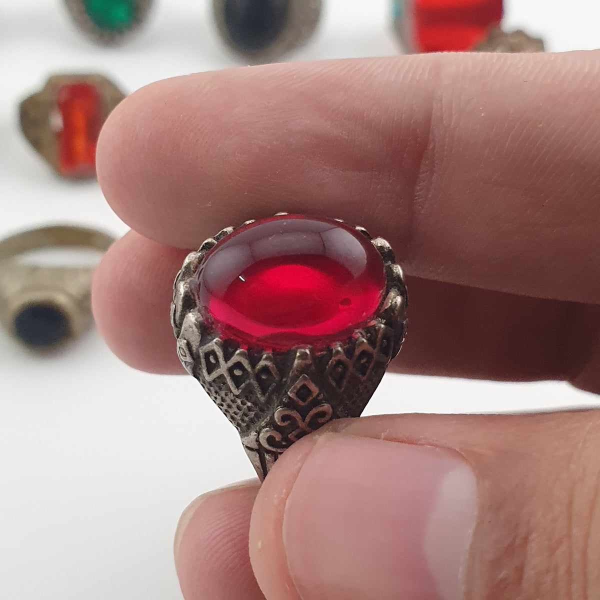 Ancient Inspired Brass Rings Set of 15 Collectible Jewellery Pieces