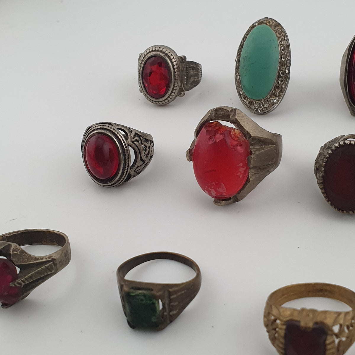 Heritage Antique Brass Jewellery Collection of 15 Mixed Rings