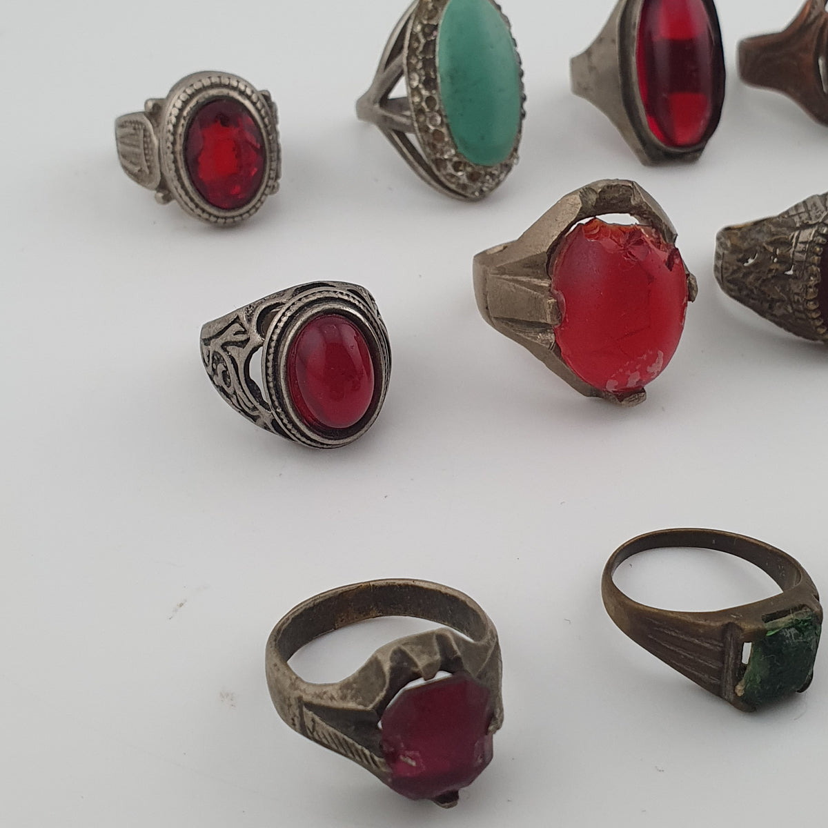 Heritage Antique Brass Jewellery Collection of 15 Mixed Rings