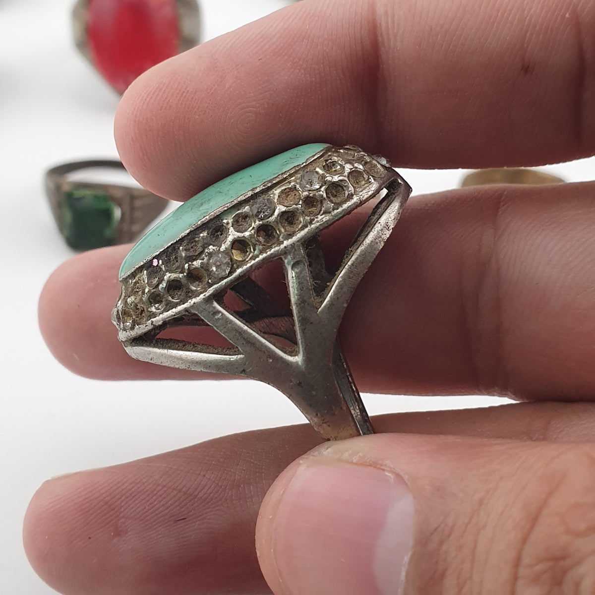 Heritage Antique Brass Jewellery Collection of 15 Mixed Rings