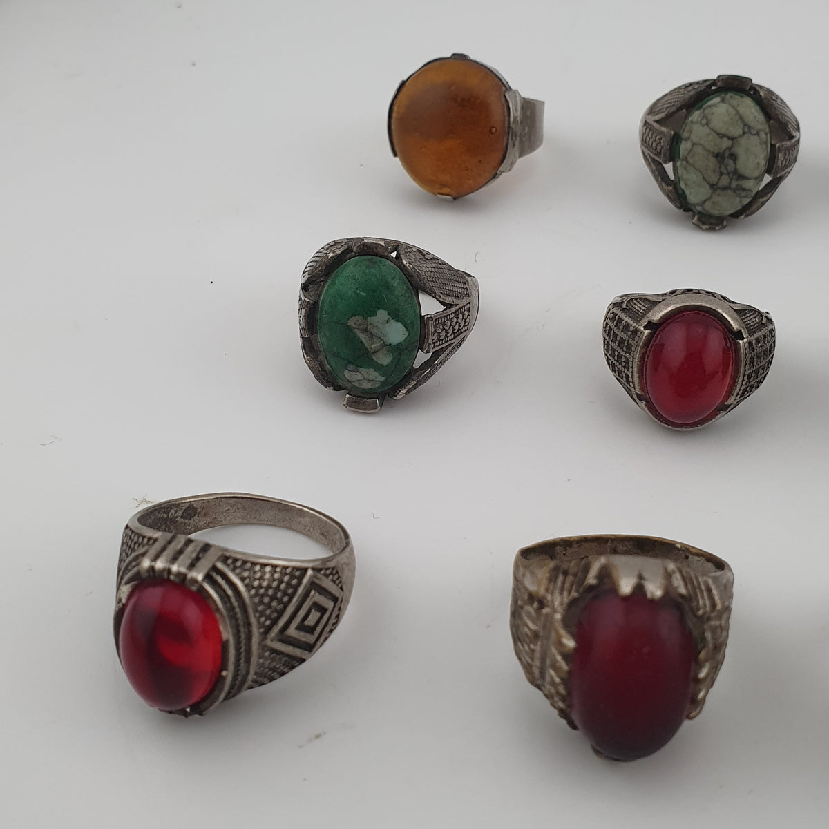 Traditional Ring Collection Lot of 15 Rustic Brass Jewellery Pieces