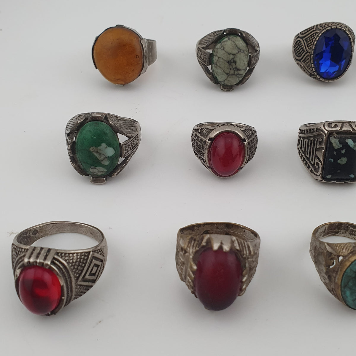 Traditional Ring Collection Lot of 15 Rustic Brass Jewellery Pieces