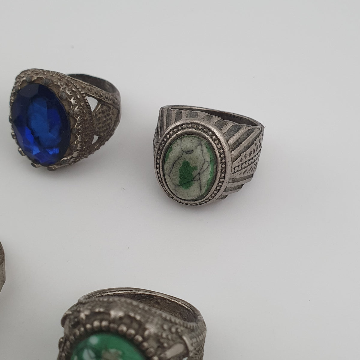 Antique Lot of 15 Bohemian Brass Rings  Assorted Ethnic & Tribal Designs