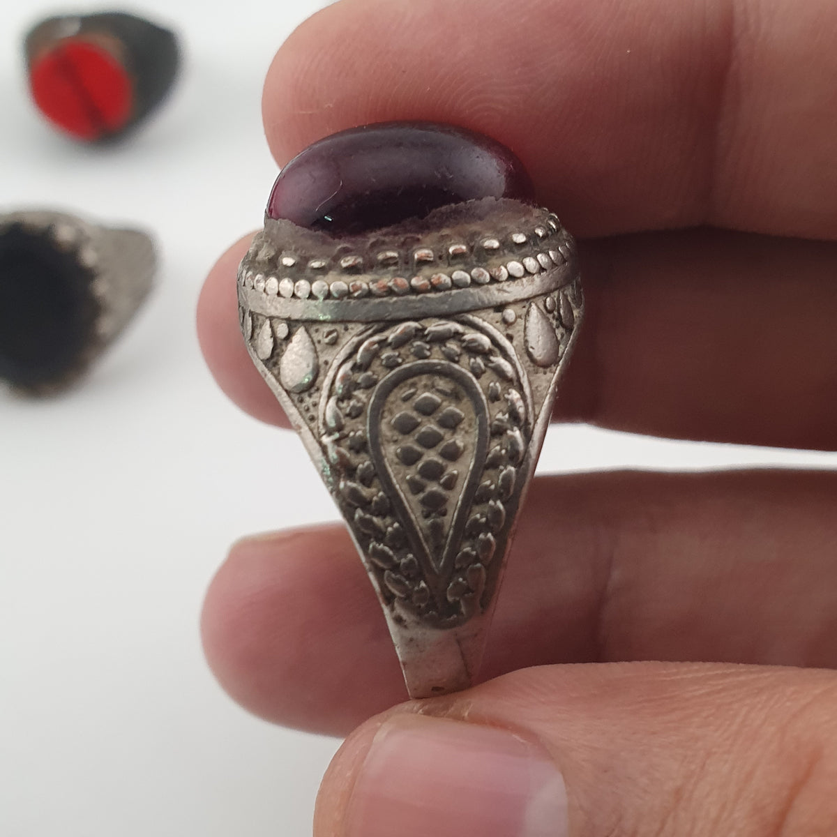 Antique Lot of 15 Bohemian Brass Rings  Assorted Ethnic & Tribal Designs