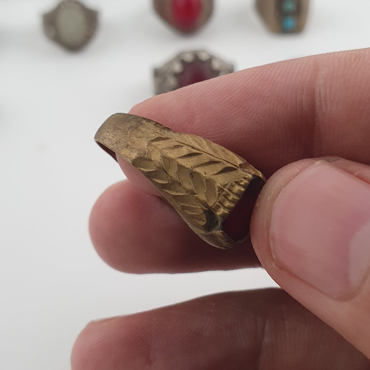 15 Lot Of Brass Rings Rustic Antique Collectible Jewellery