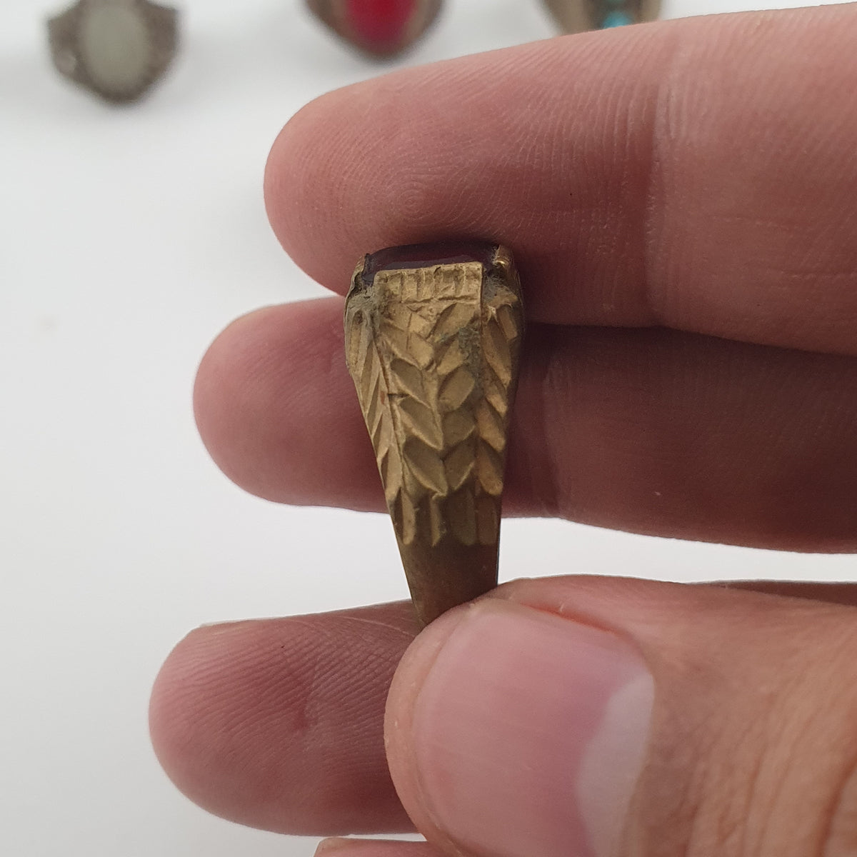15 Lot Of Brass Rings Rustic Antique Collectible Jewellery