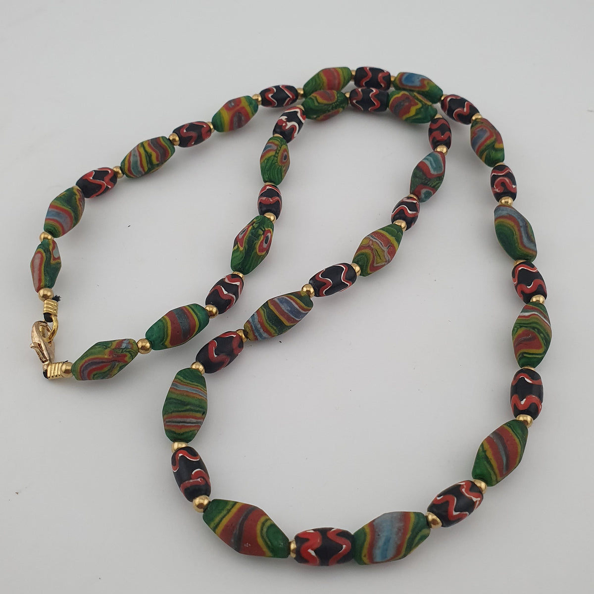 Vintage Venetian Style Tiny Gabri Eyes Glass Beads Necklace