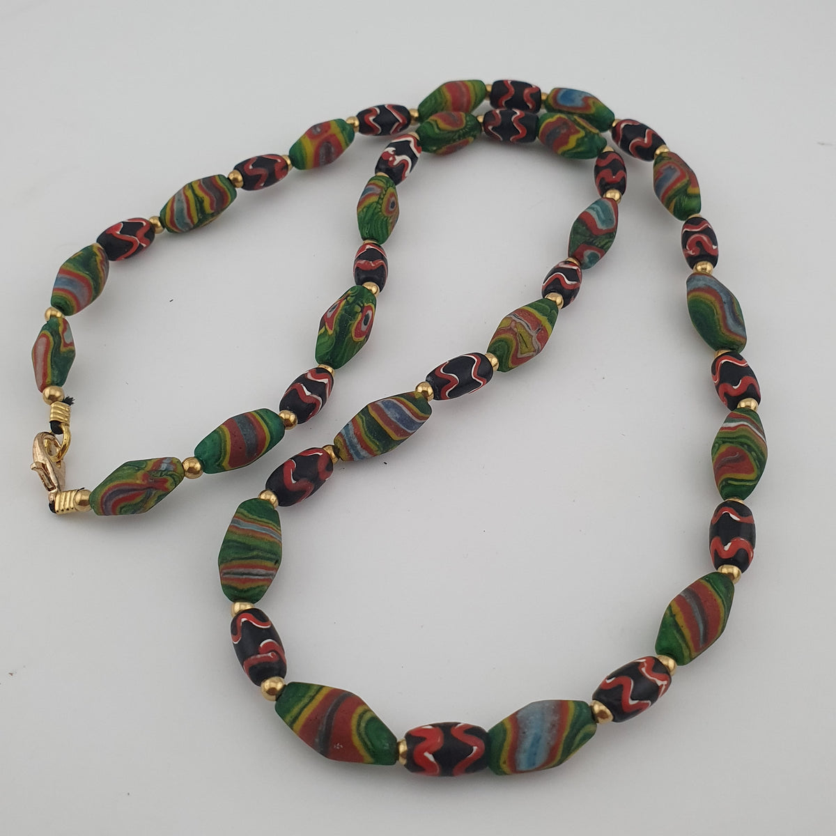 Vintage Venetian Style Tiny Gabri Eyes Glass Beads Necklace