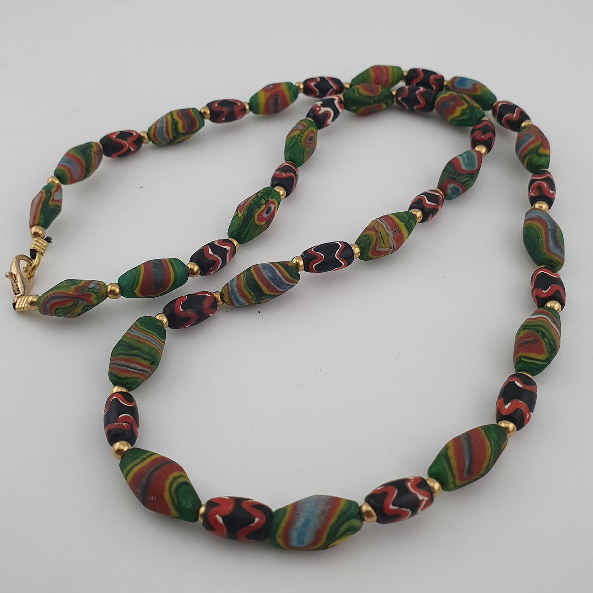 Vintage Venetian Style Tiny Gabri Eyes Glass Beads Necklace